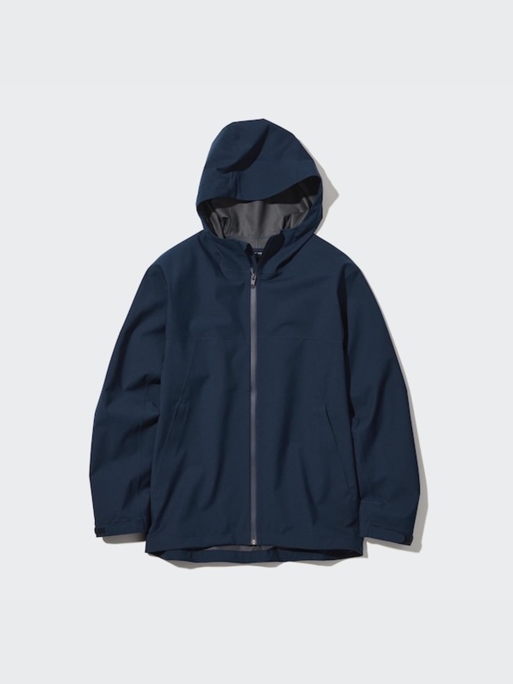UNIQLO BLOCKTECH 3D Cut Parka Men’s L Navy Hooded Rain Jacket